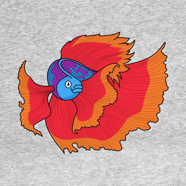 Cute Siamese fighting fish betta cartoon by Cartoons of fun